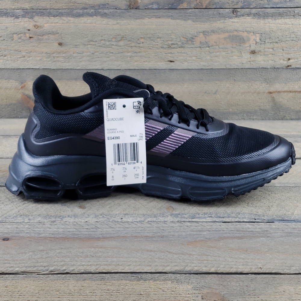 adidas Men's Quadcube Running Shoes Black/Signal - Picture 6 of 10